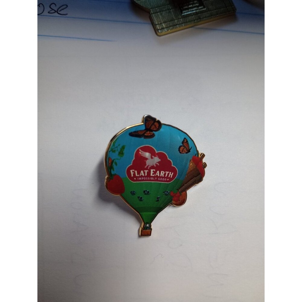 Flat Earth hot air balloon pin